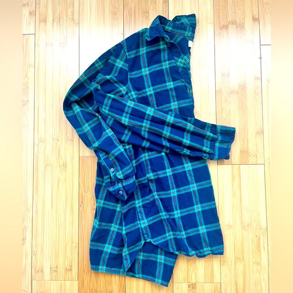 J Crew small partial button down flannel in Blue/green - Picture 1 of 3